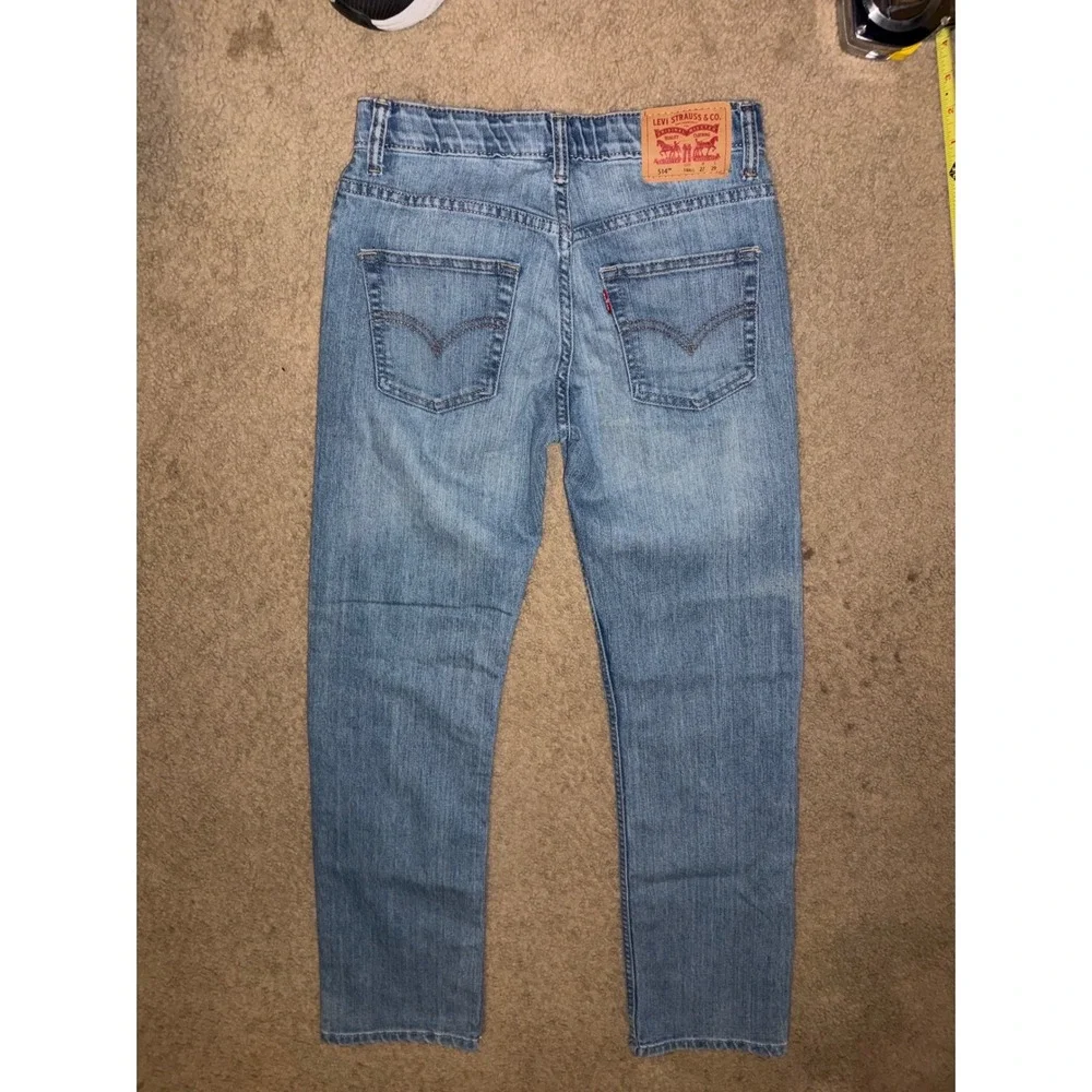 Levis 514 Straight Fit Jeans Kids Size 14 Regular Light Wash Denim 27x29 T50-51
